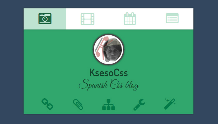 tabbed user interface vcard ui css3