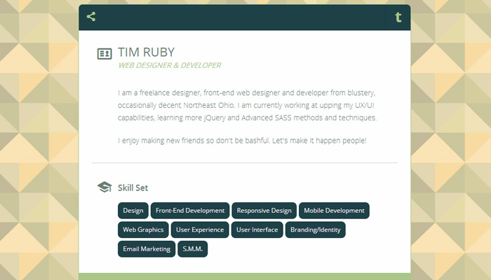 open source awesome vcard freebie html5 css3