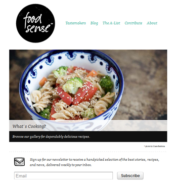 responsive mobile view of Food Sense