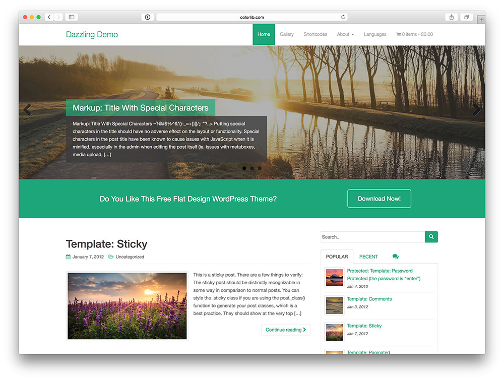 Dazzling Bootstrap theme