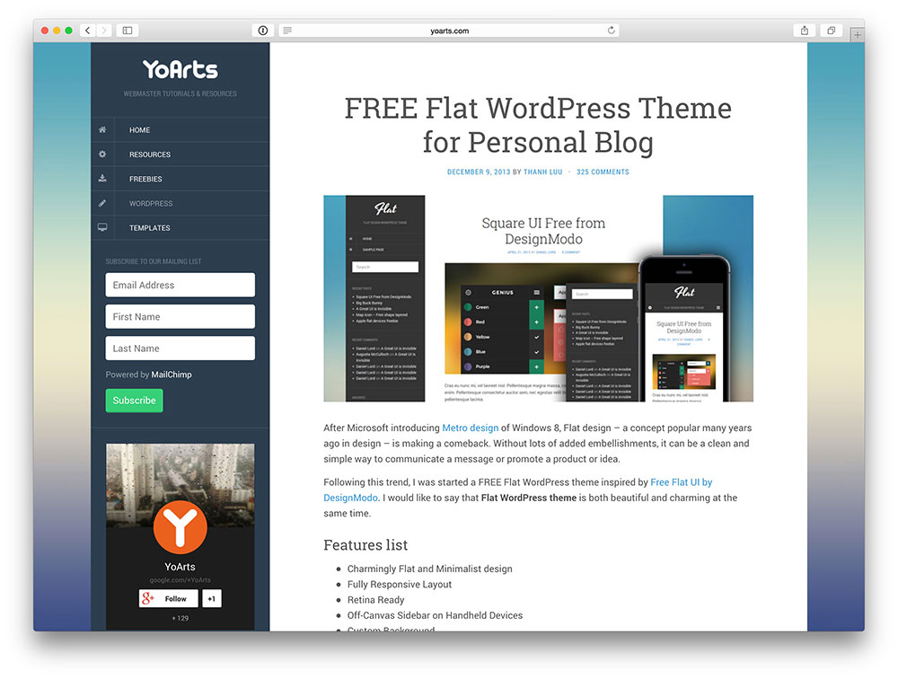 Flat Blog Theme