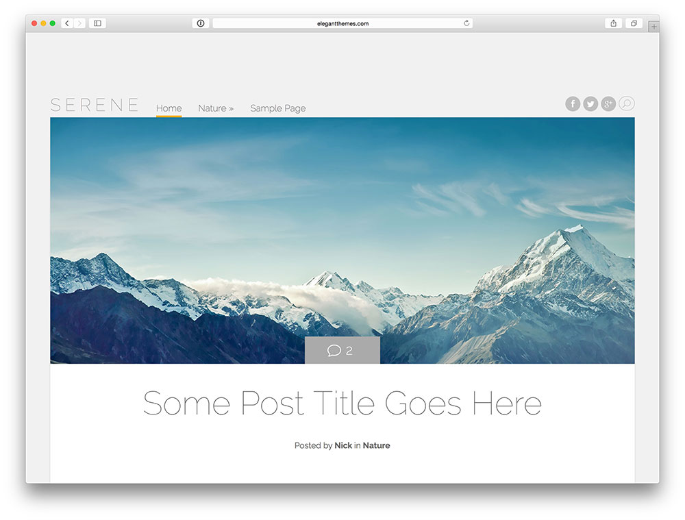 serene blog template